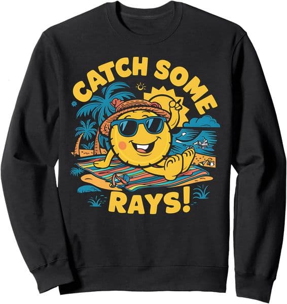 Long Sleeve Shirts for Men sweatshirt Summer Beach Sunbathing Vacation Relaxation Tanning Design Sweatshirt T shirt Tee Streetwear Casual tops clothes