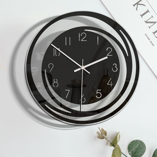 Creative home living room decoration acrylic wall clock Nordic simple style transparent mute clock one-piece delivery