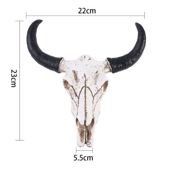 3D Animal Resin Longhorn Cow Skull Head Wall Hanging Decorations Figurines Craft
