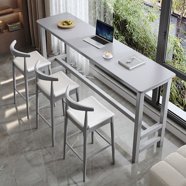 High Barman Dining Kitchen Wooden Coffee Party Wall Long Bar Counter Table Nightclub Drink Duvara Masa Home Furniture