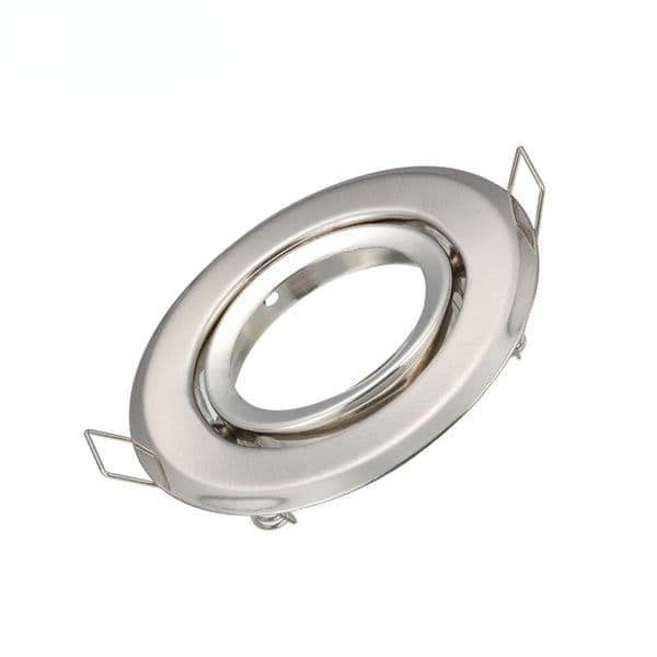 2pcs LED Spotlight Frame with GU10 MR16 Socket Holders Stain Nickel Round Led Fixture Fitting Kits Downlight