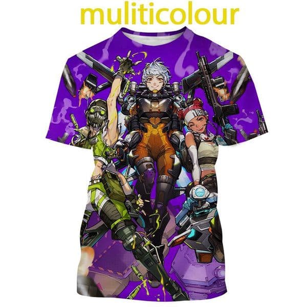 Game Lovers Character Print T-shirt APEX 3D Printing Summer Short-sleeved Unisex Harajuku Style Street Cos Clothing