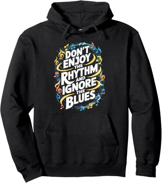 Hoodie for Mens Womens Rhythm Blues Music Lover Motivational Design Graphic Tees Pullover Hoodie Graphic Hoodies sweatshirt
