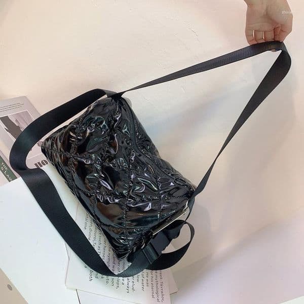 Bag Autumn And Winter Textured Wide Shoulder Strap Design Large Capacity Quilted Square Trendy Single Diagonal Women's zhanyishengli