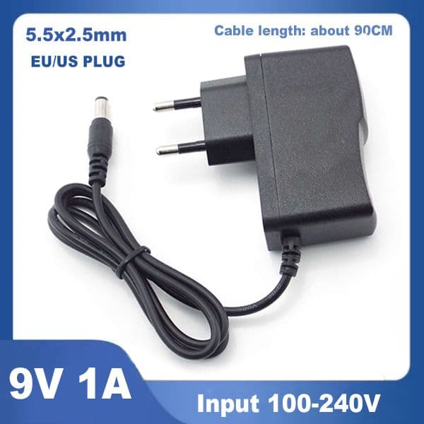 9V 1A Charger AC 110-240V to DC Power Supply Adapter 5.5x2.5mm Converter for CCTV Camera DVR LED light M20