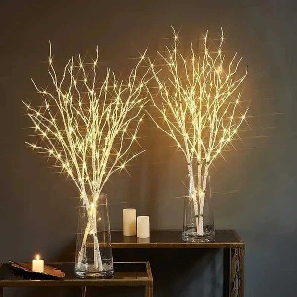 1 PC White Birch Branch Light LED Festive Lights Battery Operated For Christmas Party Wedding Decoration Twig Outdoor LightsLX241112