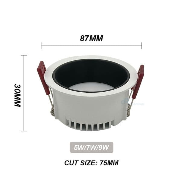 Recessed Anti-glare LED SMD Downlight 5W 7W 9W 85-265V Ceiling Lamp Spot Light Home Living Room Bedroom Lighting