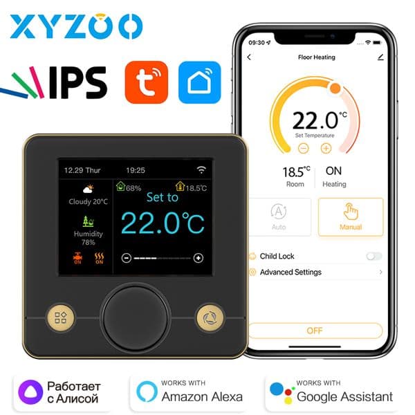 Gas Boiler Tuya Thermostat Smart WiFi Warm Floor Temperature Controller 16A Electric Heating /3A Water Voice Yandex Alexa Google