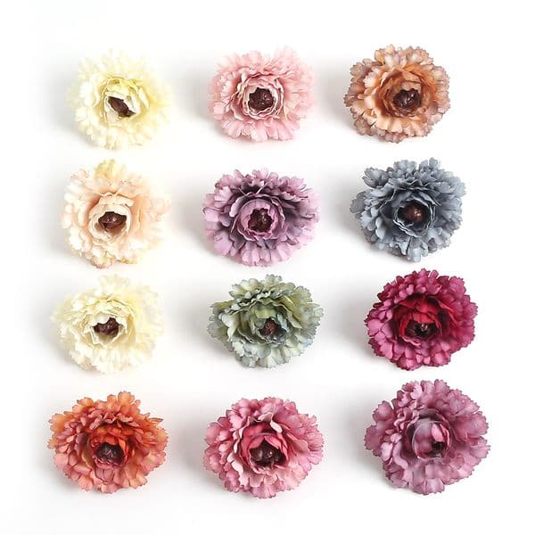 10Pcs Artificial Flowers 7CM Silk Fake Flowers Head For Home Room Decor Wedding Marriage Decoration DIY Craft Garland Accessory