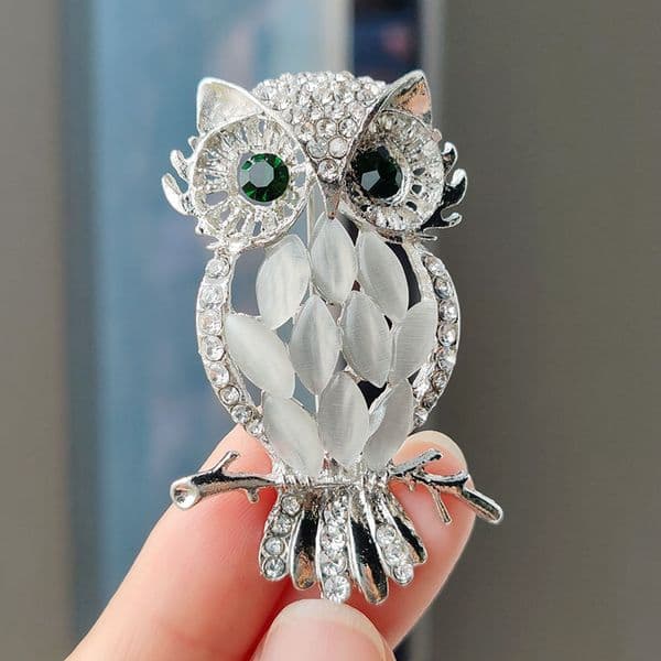 Trendy Sparkling Crystal Owl Brooches For Women Opal Stone Animal Bird Brooch Pin Party Office Clothing Buckle Pins Jewelry Gift