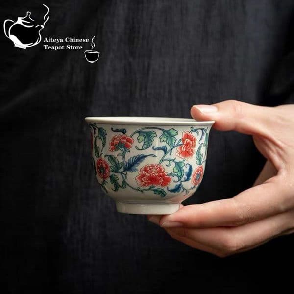 Jingdezhen-Vintage Blue and White Tea Cup, Single Cup, Ceramic Kung Fu Tea Set, Tea Pot Master Cup