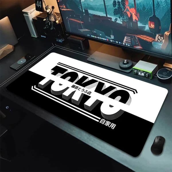 Mousepad Tokyo Pc Gamer Cabinet Mouse Carpet Drift Keyboard White Desk Mat Computer Table Non-slip Pad Gaming Accessories Xxl