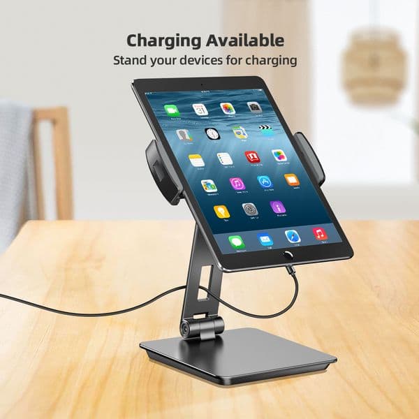 Cdisplay Tablet Holder Aluminium Adjustable Monitor Stand Universal for iPad Pro Air Mini Kindle Galaxy Tab 7-16.1" Tablet Mount