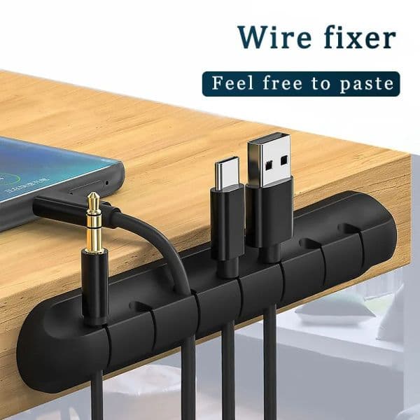 Cable Organizer Management Wire Organizer Silicone USB Cable Winder Desktop Tidy Management Clip Cable Holder for Mouse Earphone