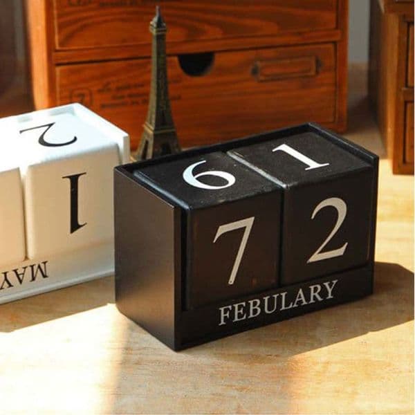 2026 Wholesale Vintage Wooden Perpetual perfume Calendar Eternal Blocks Month Date Display Desktop Accessories Photography Props Home Office cologne Decoration