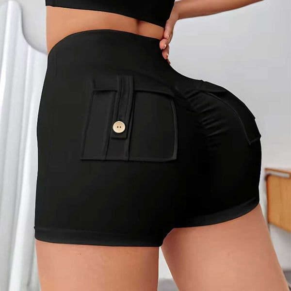 elastic slim fit wide waist pocket cycling shorts for women wearing casual pants for women 241115