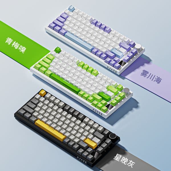 AJAZZ AK820 Mechanical Keyboard 3 Mode Gasket TFT Mini Screen Multifunctional Knob Gaming Keyboard RGB Hot Swap PC Gamer Office