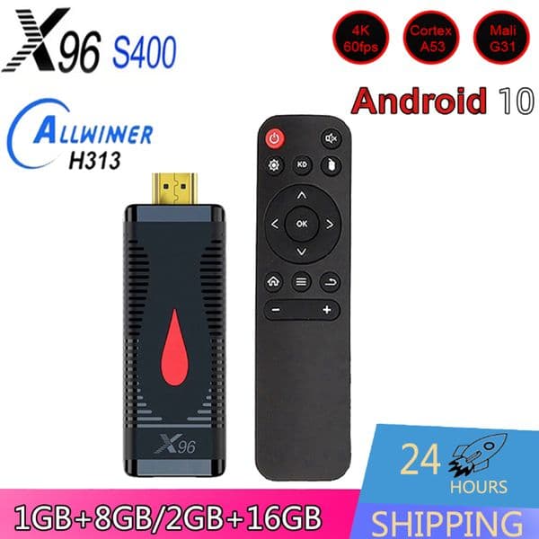 X96 S400 Smart Android TV Box TV Stick Allwinner H313 4K LAN 100M Android10.0 2.4G WiFi Media Player mini TV Stick HD X96S400 4f824