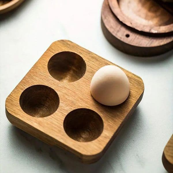 Egg new Holder Double Row 4 Grid Portable Egg Tray Egg Organizer Rack for Countertop Refrigerator 2025 Household Supermarket Pantry