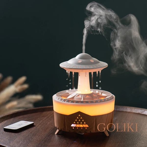 Rain Cloud Air Humidifier Remote Control Raindrop Mushroom Timing Colorful Night Light Oil Diffuser Home Bedroom Gifts 110/220V