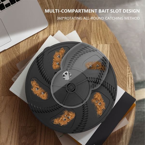 Pest Catcher Device Household Automatic Flycatcher USB Rechargeable Home Kitchen Flytrap Quiet Removable Indoor Insect Reject