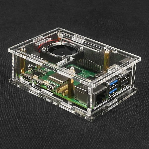 New Raspberry Pi 5 Acrylic Case Transparent Shell Optional Cooling Fan Copper Aluminum Heatsink for Pi 5