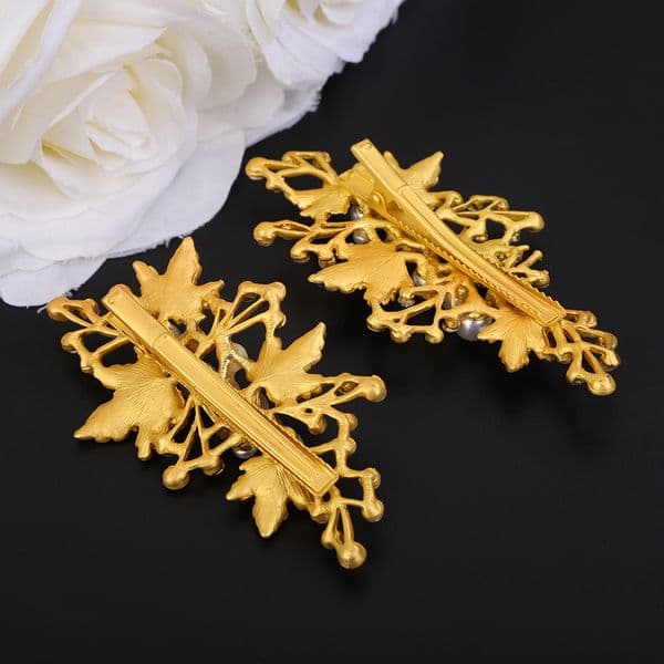 Trendy Rhinestone Bridal Hair Clips for Women Silver Wedding Hair Accessories Handmade Pearl Party Headpiece Gold Bride Tiaras