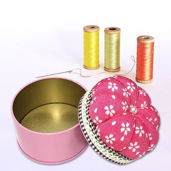 Pumpkin Shape Pin Needles Cushions Holder with Storage Box DIY Needlework Handcraft Hand Sewing Embroidery Tools