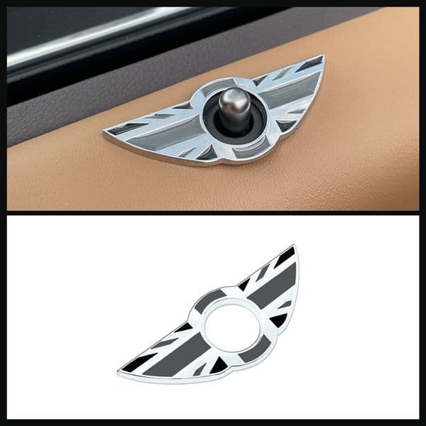 New Styling Pin Lock Wing Metal Sticker Car Door Decor For Mini Cooper R55 R50 R53 R60 F56 R57 R58 Accessories