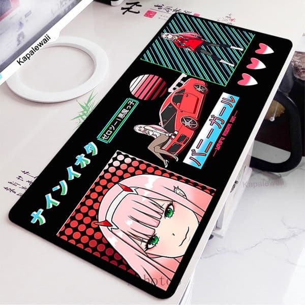 Anime Girl Gaming Mousepads Mousepad Black And White Large Mouse Mat Big Desk Pads Non-Slip Rubber Mouse Pad Big Keyboard Mats