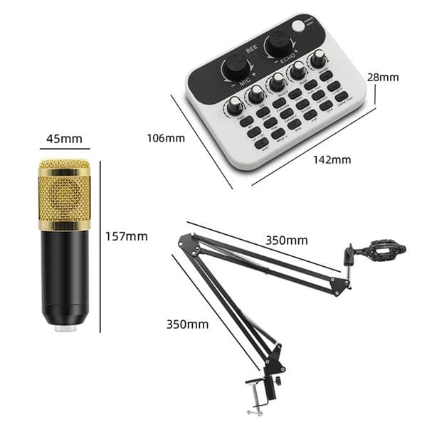 V8 Live Sound Card Audio Interface Mixer With Microphone For PC Computer Phone Broadcast Recording bad71