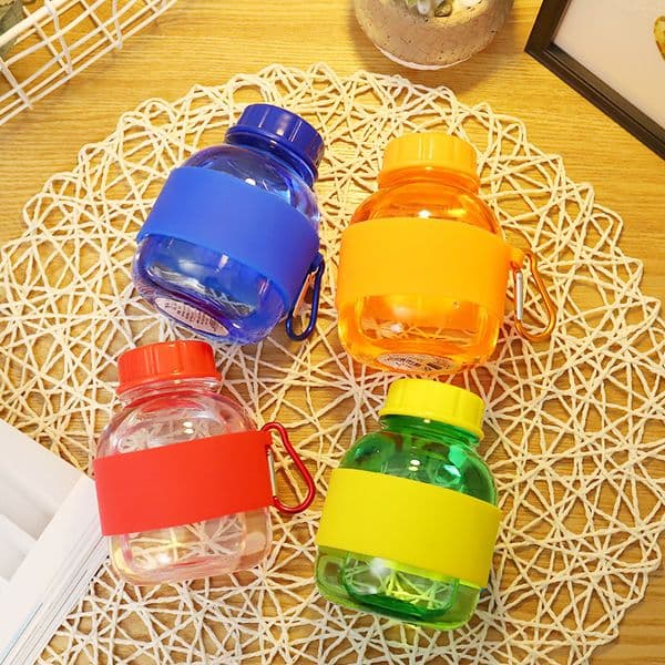 330ML Portable Protein Powder Bottles with Keychain Health Funnel Medicine Bottle Small Water Cup Outdoor Sport Storage
