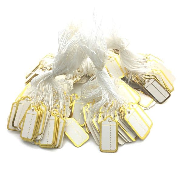 500pcs dotted gold and silver side with cotton thread price tag commodity identification card tag decoration cross-border supply