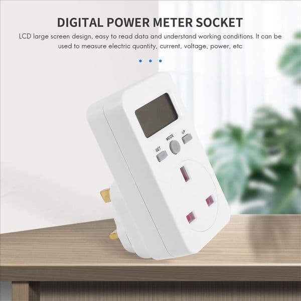 Digital Power Meter Plug-In Socket Electric Wattmeter Energy Monitor Uk Plug