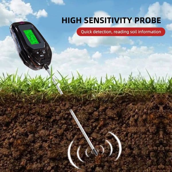 5 In 1 Digital Soil Tester Soil PH Monitor Temperature Moisture Meter Soil Detector Sunlight Tester For Gardening Plants Farming