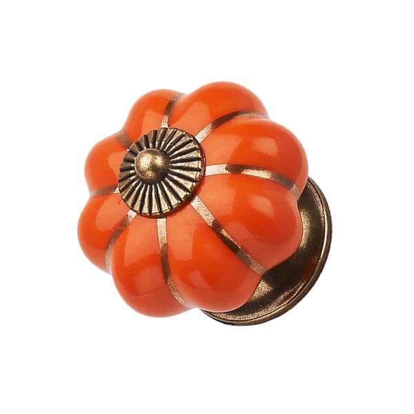 Vintage Ceramic Pumpkin Knobs Decorative Handles Pulls Ceramic Cabinet Knobs for Cabinets Cupboard Kitchen Furniture