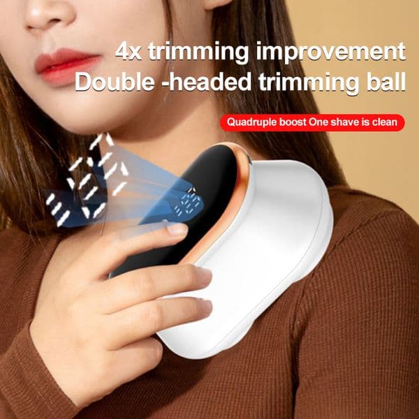 Double Head Lint Remover for Clothes Digital Display Electric Hair Ball Trimmer Sweater Carpets Fluff Pellet Shaving Machine