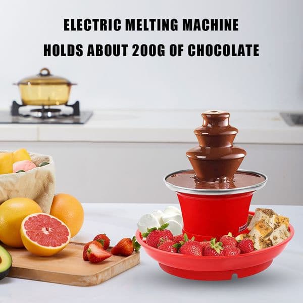 3 Layer Mini Chocolate Fountain with Fruits/Nuts/Treats Serving Tray Electric Melting Machine 35W for Weddings Birthday Parties