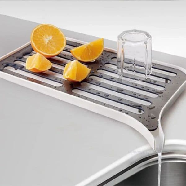 Plastic Double Layer Dish Drainer Dryer Tray Large Sink Drying Rack Worktop Drain Rack Kitchen Vegetable Fruit Water Filter Tray