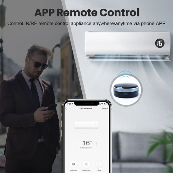 Tuya WiFi Smart RF+IR 2 in 1 Universal Remote Control for TV A/C Curtain Roller Shutter Works with Google Home Alexa