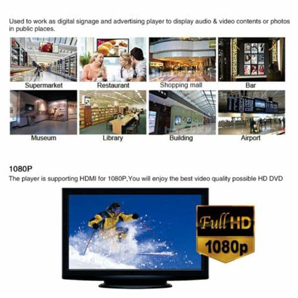1/2PCS Ultra Media Player For Car TV SD MMC RMVB MP3 USB External HDD U Disk MultiMedia Media Player Box With VGA SD MKV