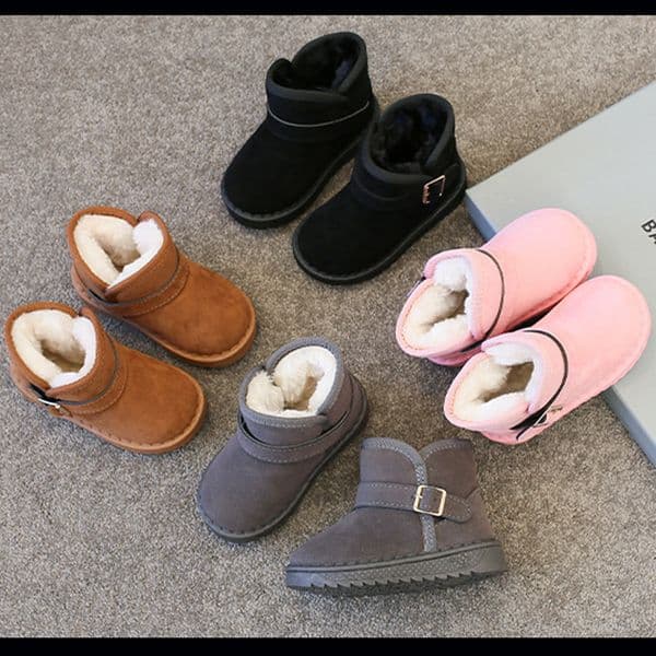 Kids Snow Boots Brown Boys and Girls Baby Toddler Cotton Shoes Littlesprouts Winter Gray Soft Padded Thickened Pink Children's Winter Boots Sizes 25 - 36