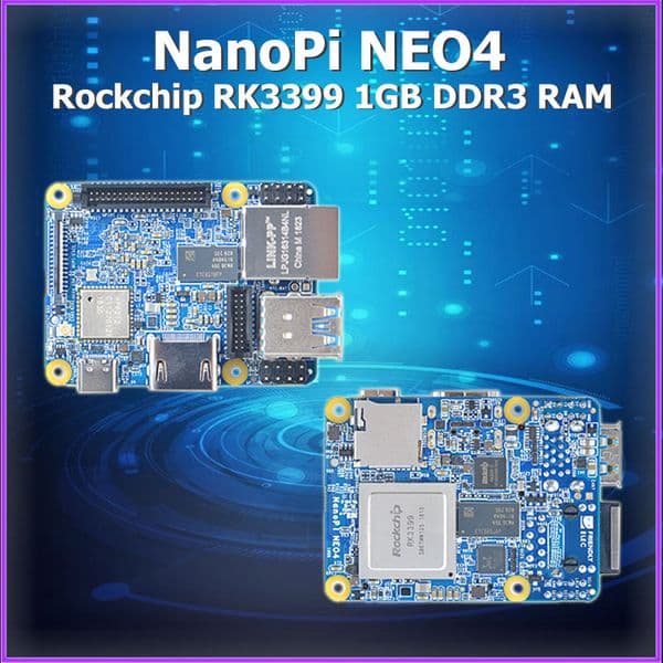 NanoPi NEO4 Rockchip RK3399 1GB DDR3 RAM Gigabit Ethernet Onboard WiFi BT Support Android Ubuntu Desktop CORE Lubuntu
