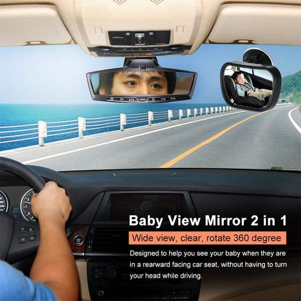 Adjustable Mini Car Safety View Back Seat Mirror Baby Car Mirror Children Facing Rear Ward Infant Care Square Safety Kid Monitor