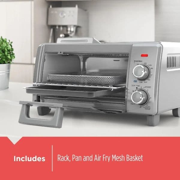 ZAOXI air fryer oven 4-Slice Toaster Oven, Silver & Black, mini oven kitchen appliances