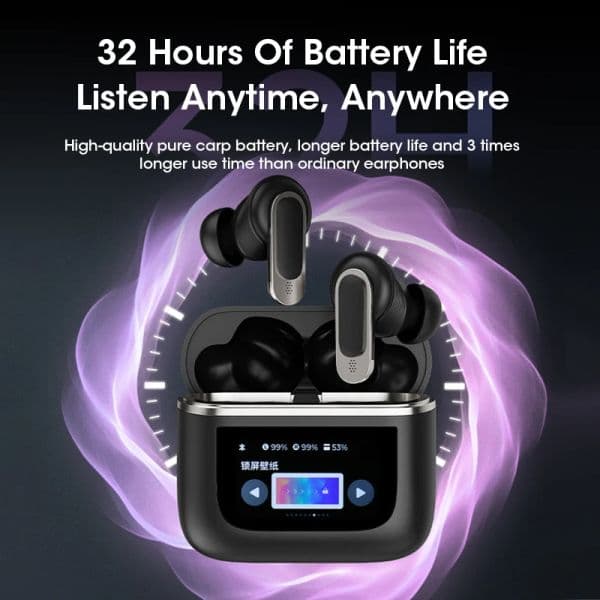 2026 New New ANC Wireless Earphones Colorful LED Screen TWS Earbuds Touch Active Noise Outdoor Cancelling outdoor Bluetooth Headphones Sports Headset Free Shipp