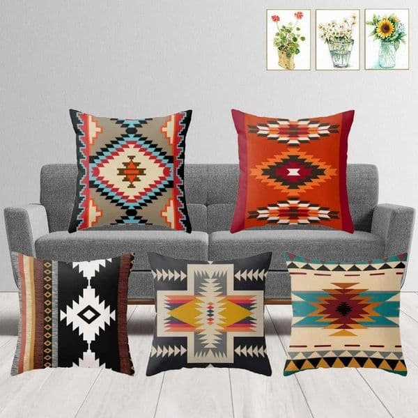 Decorative Box Sofa Geely Southwest Soft Cushion Cover Aztec Printing Ethnic He Decoration M241113