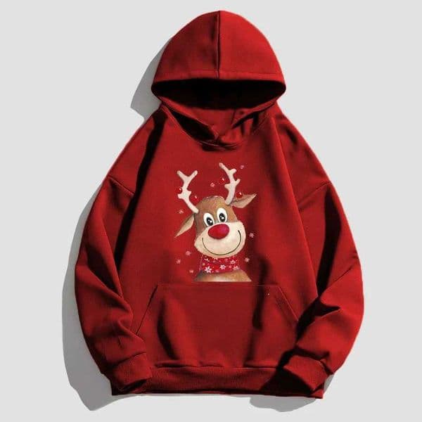 New Christmas Deer Hoodie Printed Mens Fashion Hoodie Street Clothing Hoodie Sweater Harajuku Pullover Unisex Clothing X2411201