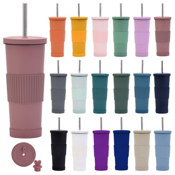 Designer Cup 830Ml Stainless Steel Vacuum Thermal Mug Insulated With Lid And Straw Tumbler Cold Double Wall Coffee Cup coffee mug BPA Free Ya703 Tea