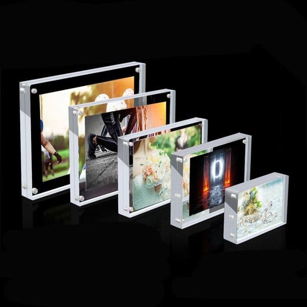 Transparent Acrylic Photo Frame Magnetic Poster Display Stand 3/5mm Poster Tag Display Stand Desktop Ornament For Home Decor